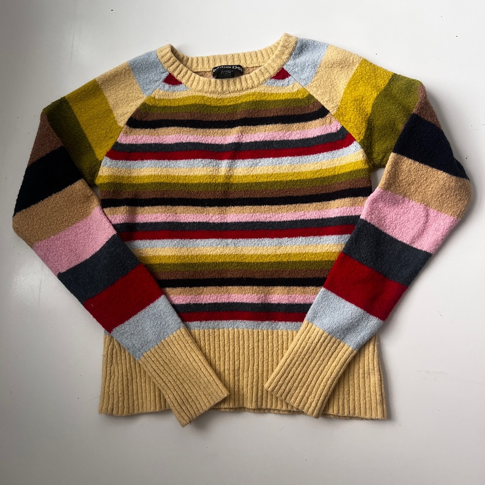 Vintage Y2K Colorful Striped Women's crew Sweater